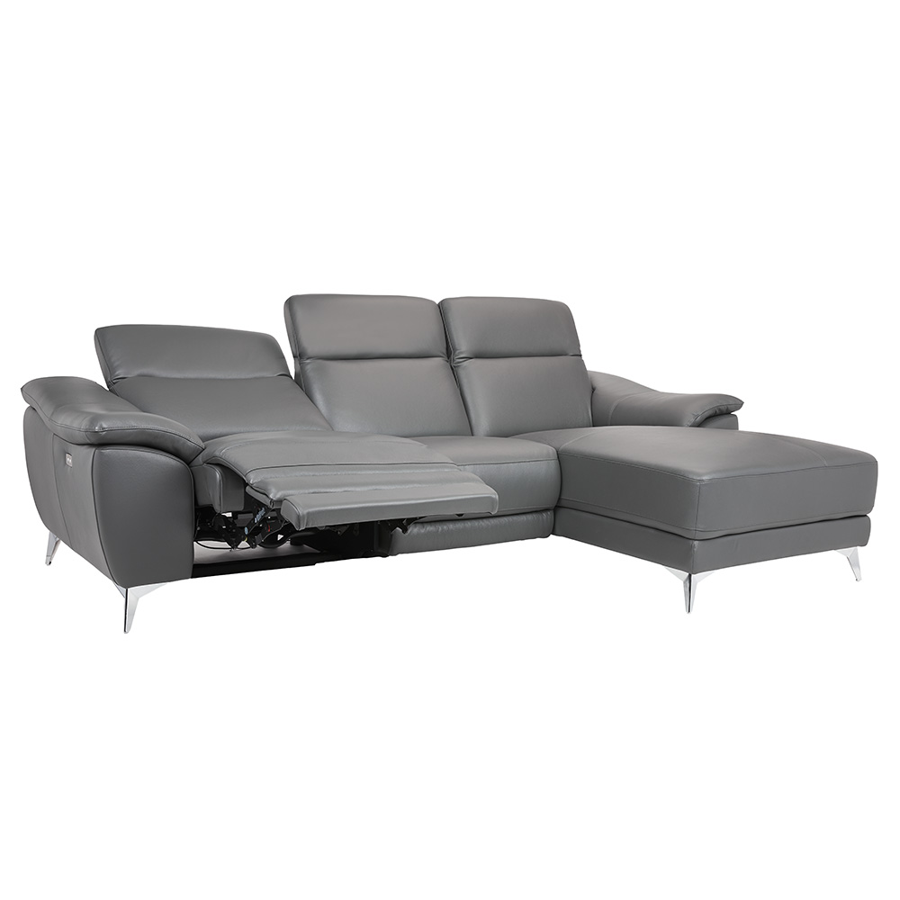 Brooklyn Sectional Sofa Right Arm Facing Chaise: Grey